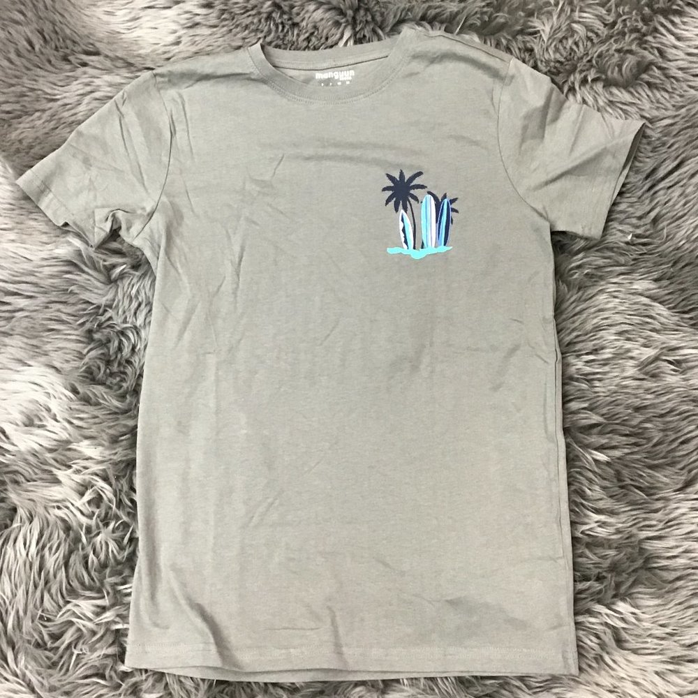 Manguun | Boy's Short Sleeve T-shirt | | Grey | XLarge